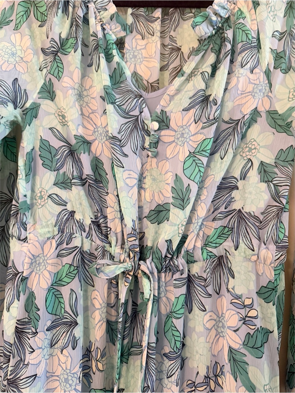 LOFT Mint, Light Blue and Green Floral Maxi Dress - Picture 3 of 5